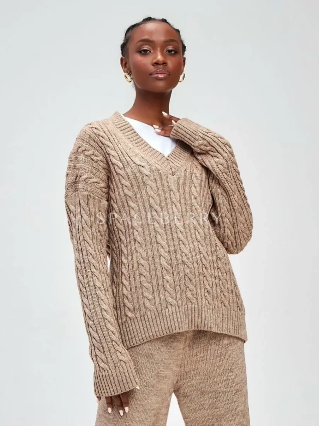 Женский трикотажный оверсайз костюм